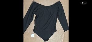 MANGO POP Women's Size XL Long Sleeve Bodysuit Black